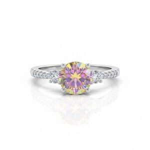 Multicolor Moissanite Ring (White Gold Plated)